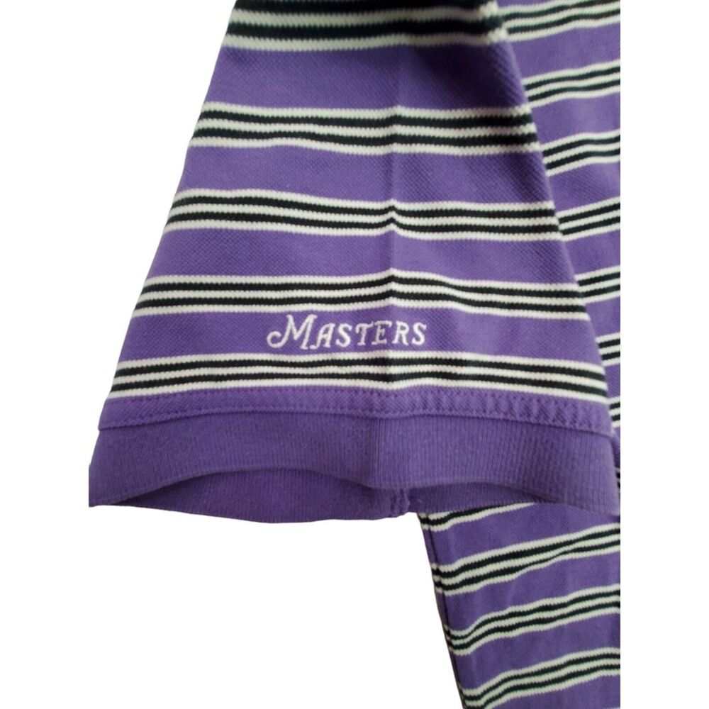 Masters Collection Mens L Large Striped Polo‎ Shirt Purple - Picture 5 of 5
